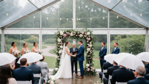 casamento externo em época de chuva