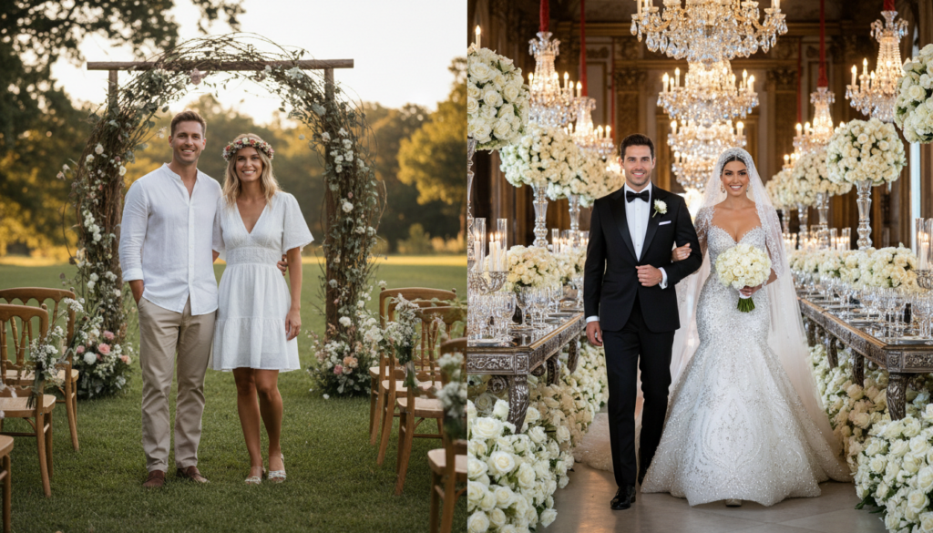 casamento simples x luxuoso